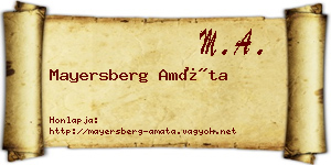 Mayersberg Amáta névjegykártya